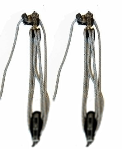 BL007 - 8:1 Lift tackle MEDIUM - Set of  Blocks  and 3/8" rope included - With Cam cleat - Ready to use. | Nautos-usa