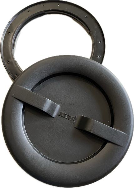HT 337 - HATCH COVER BLACK -SMALL - OPENING SIZE 4"