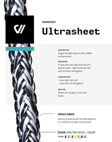 Ultrasheet - Single Braided Spectra and Polyester Rope - SELL BY FOOT | Nautos-usa