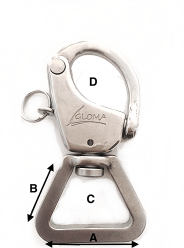 SNAP SHACKLE WITH SWIVEL RING TRIANGLE - Forged Stainless Steel 316 | Nautos-usa