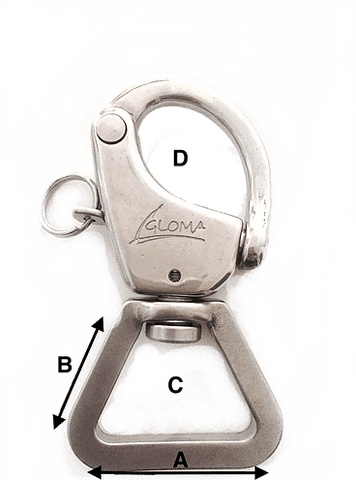 SNAP SHACKLE WITH SWIVEL RING TRIANGLE - Forged Stainless Steel 316
