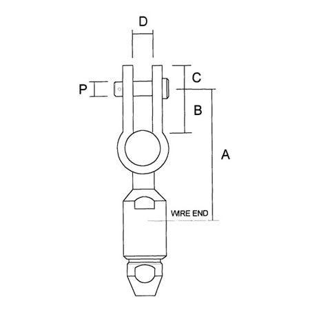 STA-LOK TOGGLE FORK (INCH) - High Strength 316 Stainless Steel.