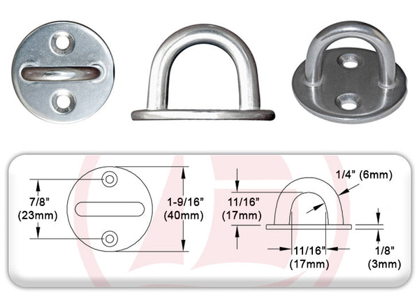 13.2102- EYE PLATE - ROUND - 6 MM / 1/4" - SET OF 2 PIECES