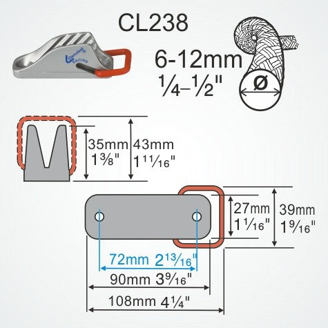 CL238 RACING VERTICAL WITH SPRING GATE