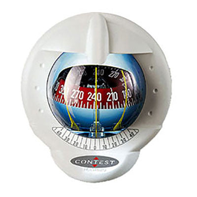 25487 - CONTEST 101 COMPASS - MOUNT INCLINED 10 TO 25 DEGREES - 64419 - WHITE COMPASS WITH RED CARD- PLASTIMO