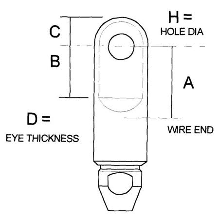 STA-LOK EYE (INCH)- Sta-Lok Self Fit Terminal, the reusable alternative to swage. | Nautos-usa