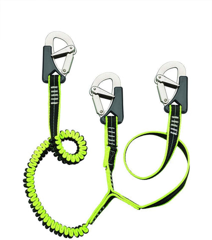 66865 - DOUBLE TETHER -2 meter- ELASTIC WITH 3 INOX HOOKS - ISAF - PLASTIMO | Nautos-usa