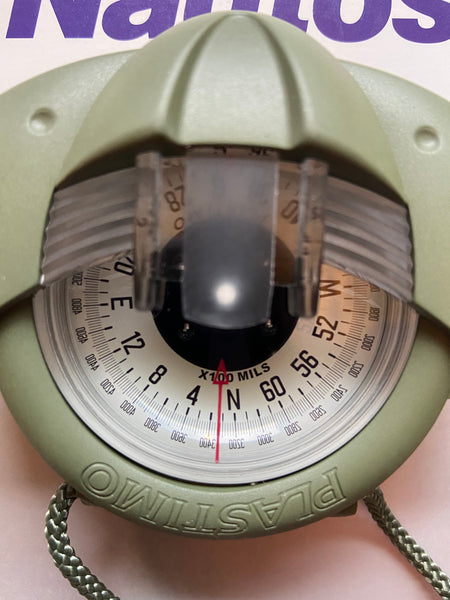 63879 MILS - IRIS 50  - HAND BEARING COMPASS - MILITARY AND FIELD COMPASS -  GREEN ARMY - PLASTIMO