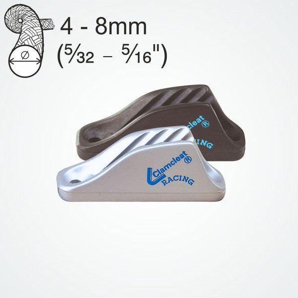 CL254 Racing Midi - ClamCleat - Silver Aluminum | Nautos-usa