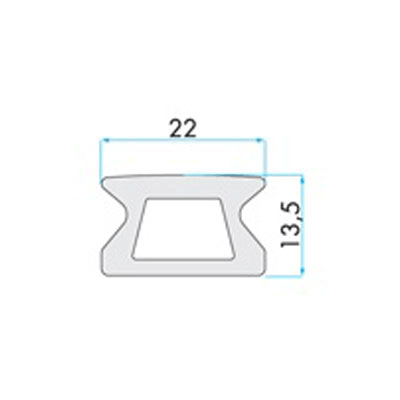 91717  TRACK &quot;H&quot; TYPE- 22 MM WIDE-LENGTH 1000 MM (3.3 FEET)- STANDARD