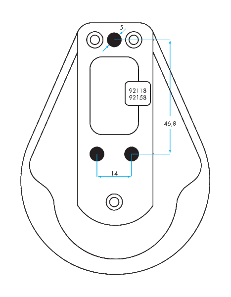 92118 - SINGLE FOOTBLOCK - SAILBOAT HARDWARE