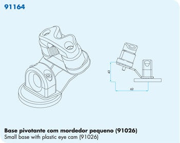91164 Small Swivel Base with plastic eye and small cam