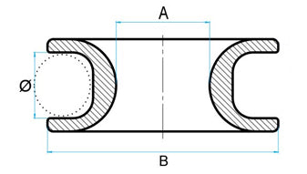 95011- 60 MM  SHEAVE- WEB - TIE SHEAVE - CONTROL LINE EYE | Nautos-usa