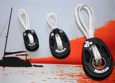 Plug and Sail Loop - Dyneema line and Nautos Block - 20 - 30 - 40mm Sheave Diameter Blocks