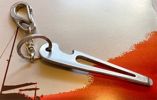 Shackle Key with Forged Snap Hook - Screw driver and Bottle Opener - forged Stainless Steel - AISI 316 - G002 | Nautos-usa
