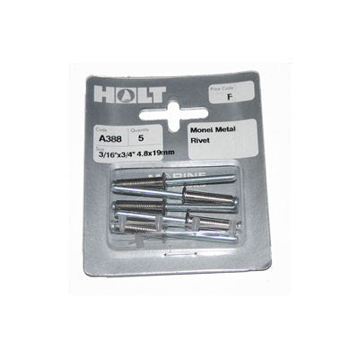 A388 - RIVETS - 3/16&quot; X 3/4&quot; - MONEL METAL