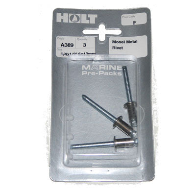 A389 - RIVETS - 1/4" X 1/2" - MONEL METAL
