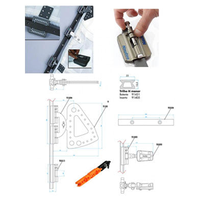 BC 001 - Batten car system  a  kit - complete set -for 28' up to 34' boat length. | Nautos-usa