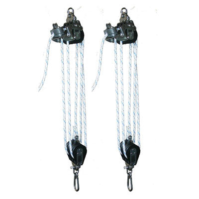 BL004 - Lift tackle Large - Blocks with cam cleat and 3/8" rope included - Ready to use