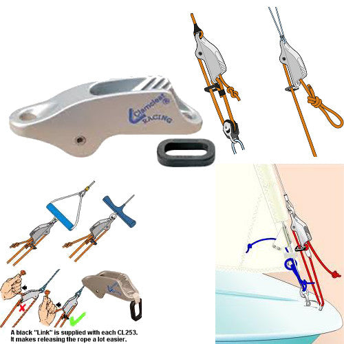 CL253- CLAMCLEAT- Trapeze and Vang - Aluminum | Nautos-usa