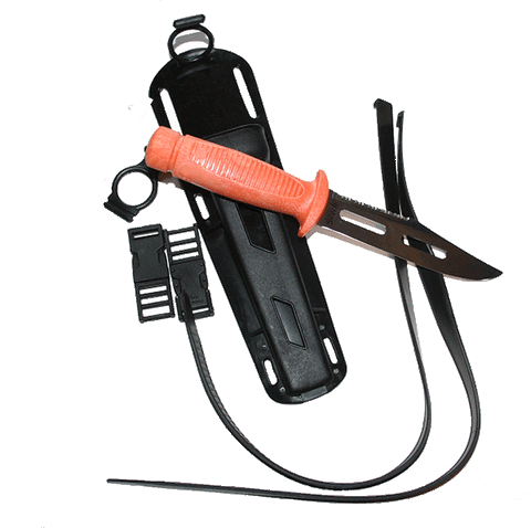 Floating Knife - 36082 - Combine Stainless  Steel flat and serrated blades for rope and net cutting.