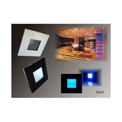 OP5012 -SURFACE COURTESY LED SPOT “Tahiti” - SS BRIGHT POLISH - BLUE LIGHT