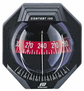 17293 - CONTEST 130 COMPASS - BRACKET MOUNT - BLACK COMPASS WITH RED CARD - PLASTIMO | Nautos-usa