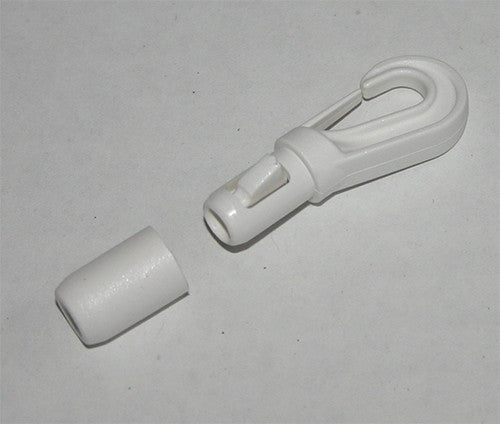 Shock Cord  Hook - HPN388 - Black or White - Self Locking - 4 to 6mm ~ 5/32" to 1/4" Shock Cord