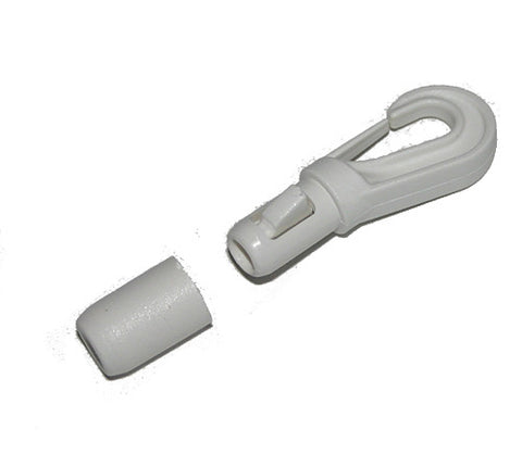 Shock Cord Hook - HPN389 - White  or Black - Self Locking - 6 to 8mm ~1/4" to 5/16" Shock Cord | Nautos-usa