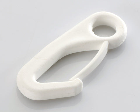 SNAP HOOK- HPN013A- WHITE - 10mm ~3/8" Round eye- 4 PIECES SET