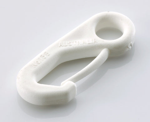 SNAP HOOK- HPN013B- WHITE - 8mm ~ 5/16" Round Eye- 4 PIECES SET