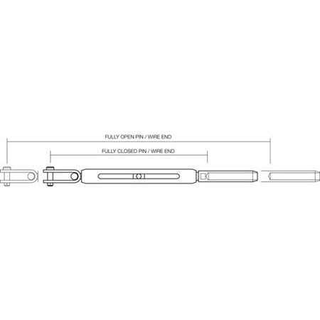 LONG REACH TOGGLE & SWAGE SUPAJUST TURNBUCKLE | Nautos-usa