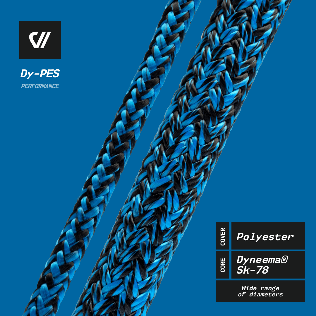 Dy-PES - Performance Rope - Premium Dyneema® Nautos-usa Polyester with Core Cover