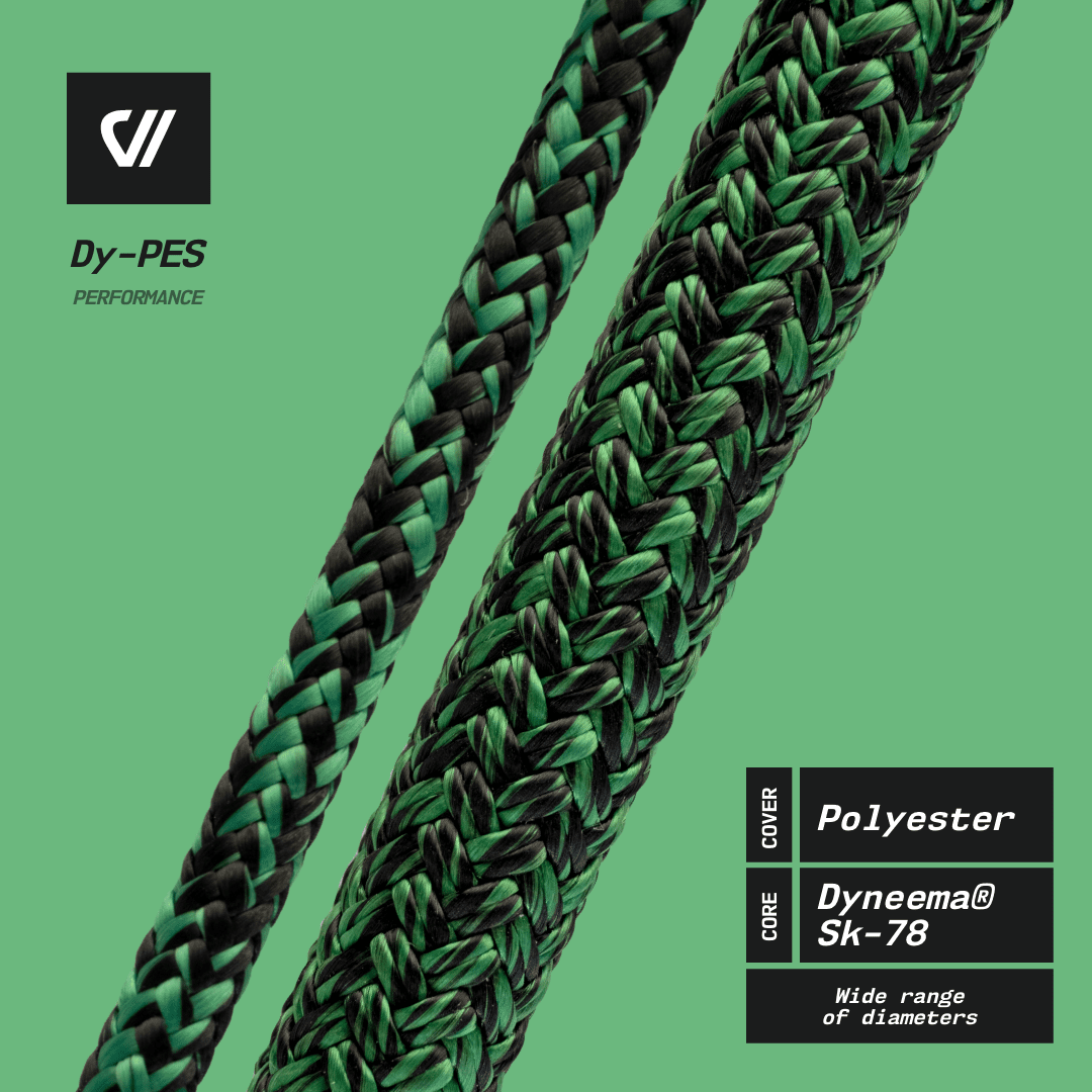 Dy-PES - Premium Cover - Performance Polyester Dyneema® Rope Nautos-usa with Core