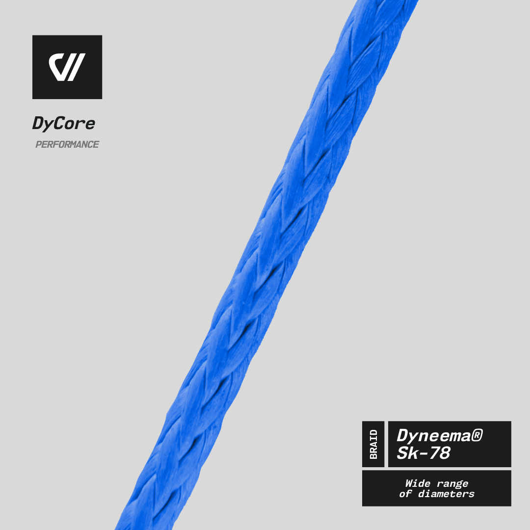 Dy-Core HMPE single Braided Rope . Dyneema ® - SELL BY FOOT