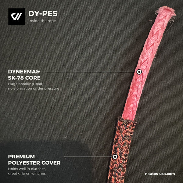 Dy-PES Dyneema SK78 Performance Sailing Rope — Buy by the Foot | Nautos USA