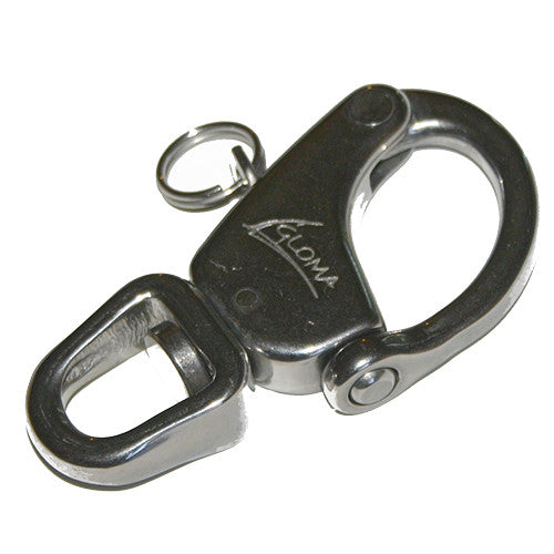 1102 -90 mm ( 3.54&quot;) LONG SNAP SHACKLE WITH SWIVEL EYE | Nautos-usa 