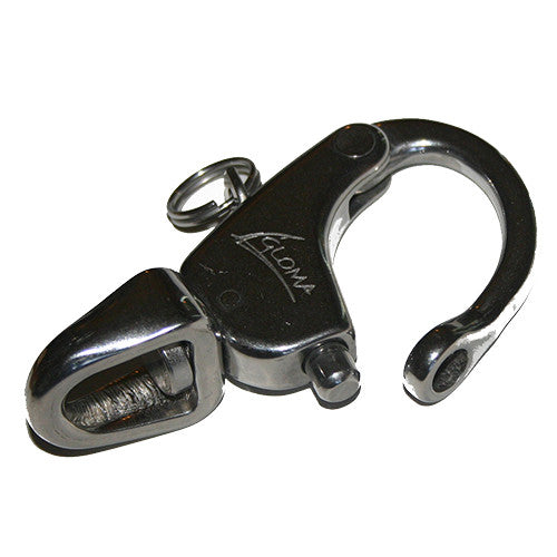 1102 -90 mm ( 3.54&quot;) LONG SNAP SHACKLE WITH SWIVEL EYE | Nautos-usa 