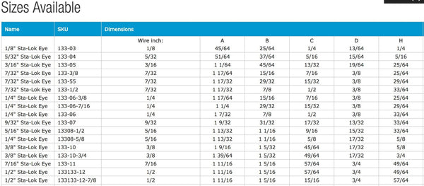 STA-LOK EYE (INCH)- Sta-Lok Self Fit Terminal, the reusable alternative to swage. | Nautos-usa 