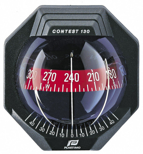 CONTEST 130 COMPASS - 17292 -  MOUNT INCLINED - BLACK COMPASS WITH RED CARD-PLASTIMO | Nautos-usa 