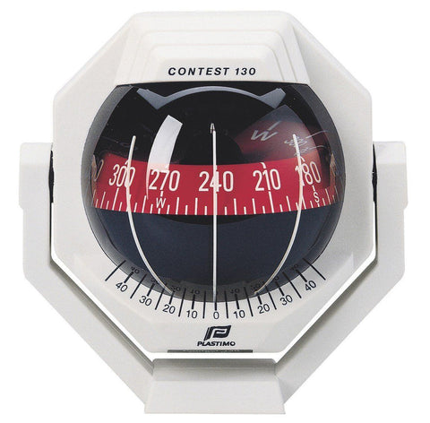 17295 - CONTEST 130 COMPASS - BRACKET MOUNT  - WHITE COMPASS WITH RED CARD - PLASTIMO