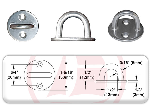 13.2101- EYE PLATE - ROUND - 5 MM / 3/16- 2 Pieces set