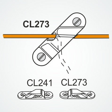 CL273 Racing Sail Line Cleat (Starboard) - Dark Anodized | Nautos-usa 