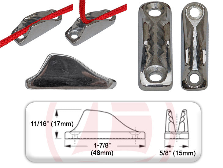 13.366 - STAINLESS STEEL CLEAT FOR 3 TO 6 MM ROPES | Nautos-usa