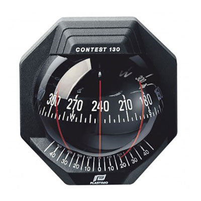 40034 - CONTEST 130 COMPASS - INCLINED MOUNT - BLACK BEZEL WITH BLACK CARD - PLASTIMO