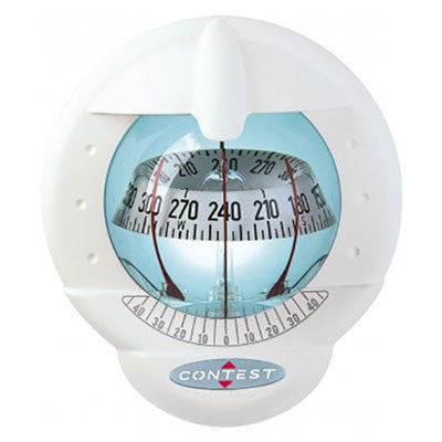 51006 - CONTEST 101 COMPASS - 64424 - MOUNT INCLINED 10 TO 25 DEGREES - WHITE COMPASS WITH WHITE CARD - PLASTIMO