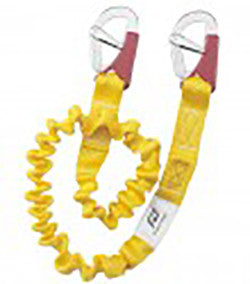 57316 -Single Tether elastic line of 2m with 2 x double action safety hooks - 2 HOOKS- PLASTIMO