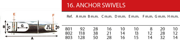 801 - STAINLESS STEEL 316  ANCHOR SWIVEL