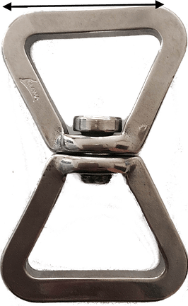 STAINLESS STEEL SWIVEL DOUBLE TRIANGLE 28mm and 37mm Length.