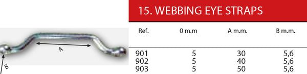 901 - 5 mm / 3/16&quot; WEBBING EYE STRAP - LENGTH 3.09&quot; | Nautos-usa 